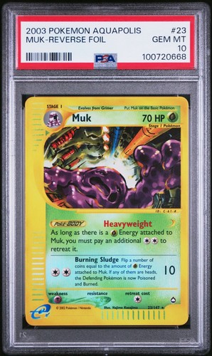 2003 POKEMON AQUAPOLIS 23 MUK-REVERSE FOIL | PSA 10 | POP 13!!!