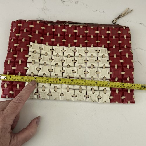 Plasticflex Vintage Tile Purse/Clutch 1940s 7"x11.5" - Picture 20 of 21