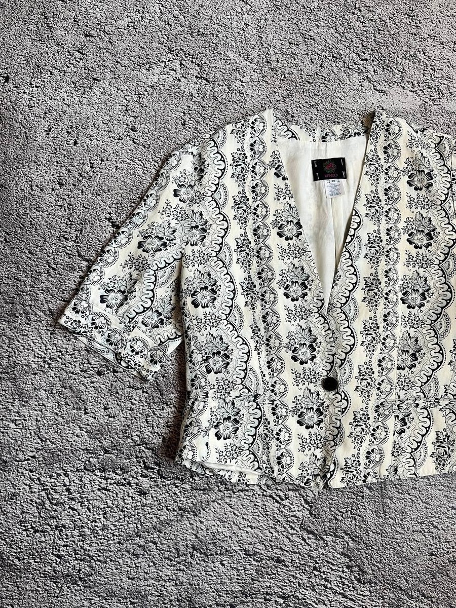 Kenzo Vintage Floral Short Sleeve Blazer Jacket Women Size 40 | eBay