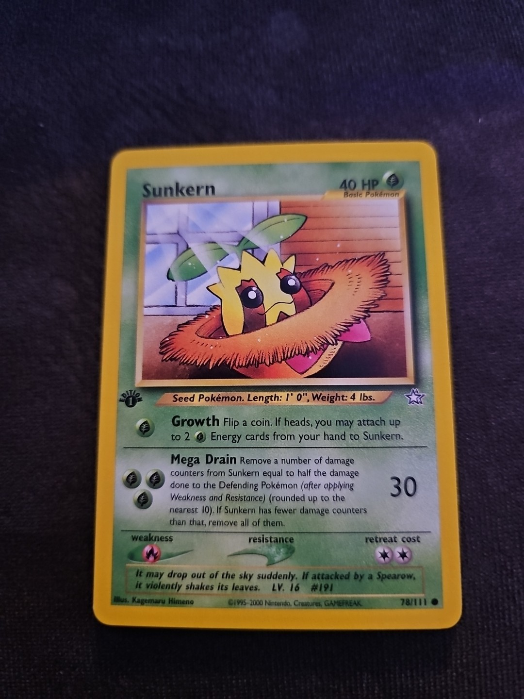 Sunkern 78/111 Common Neo Genesis Pokemon 1st Edition Lp