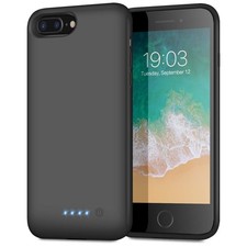 Battery Case for iPhone 8plus/7plus/6 Plus/6s Plus, For 7 Black