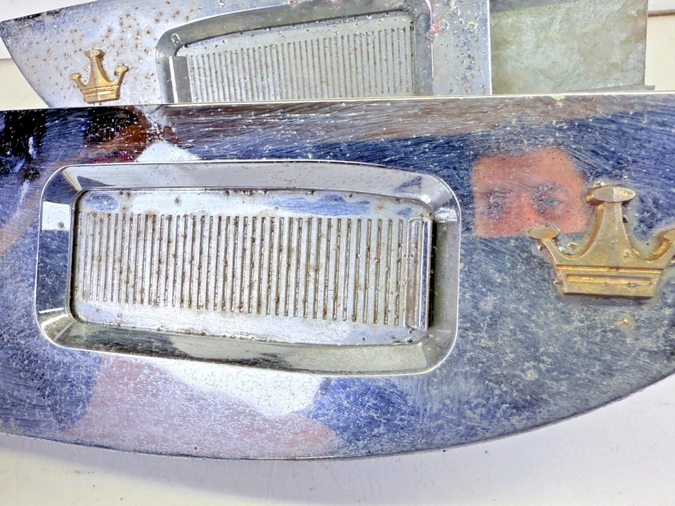 RARO Vintage 1959 Chrysler Imperial Par Cromo Apoyabrazos Cenicero Trim Piece C25-3 Foto 3 de 4