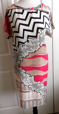 EMILIO PUCCI Silk Signature Geometric Silk Shift Dress Size 8 Roomy Fit