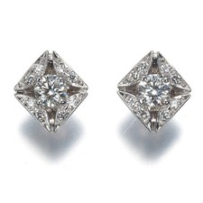 Auth FOREVERMARK Earrings Diamond 0.14ct/0.14ct/0.06ct Eternal 900 Platinum