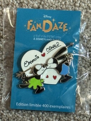 Disneyland Paris Limited Edition Fandaze Pin - Oswald And Ortensia Kissing