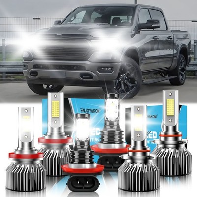 For Ram 5500 2021-2022 6Pcs Combo LED Headlight High Low Fog Light Bulbs 6000K