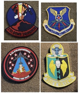 4 USAF Patches ~ 23rd BS , Global Strike Command , B-52 , 5th BW ~ Hook & Loop