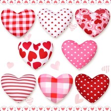 Valentines Ornaments Fabric Hearts,8PCS Heart Shape Ornaments for Tree,Buffal...