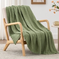 6 Layer 100 Cotton Muslin Blanket, 60"x80" Twin Muslin Blanket for Couch Bed...
