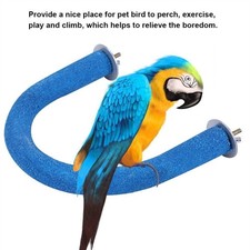 Parrot Pet Bird Rough Surfaced Wooden Perch Stand Rack Cage Toy for Beak Paw