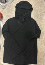 Yogalicious Black Pullover Hoodie XS Fleece Thumb Holes Long Sleeve