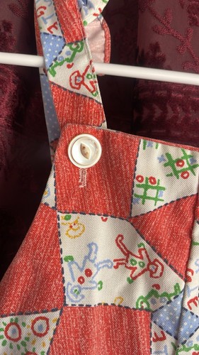 Colorful Patchwork Vintage Kids Overalls Size Four - Picture 3 of 7