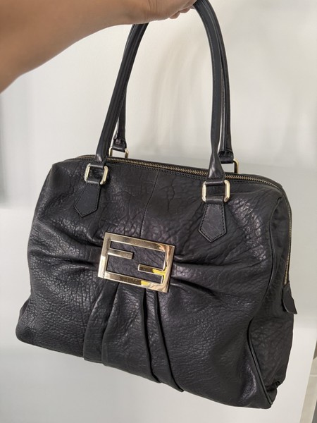 FENDI Mia  Shoulder Tote Bag pebbled Leather Handbag with Dust Bag