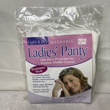 Salk Light  Dry Washable Ladies Bladder Control Panty White Size: XL XLarge