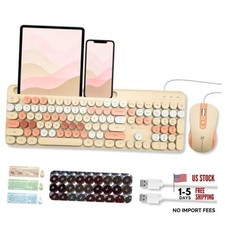 X9 Wired Keyboard and Mouse Combo with Phone/Tablet Holder - Full-Sized Brown