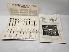 Vintage "History Of Cut Nails in America" Display W/20 Authentic Replica Nails