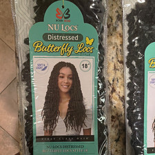 Bobbi Boss Nu Locs 18in Synthetic Butterfly Locs Crochet Pre-Looped 1B/2