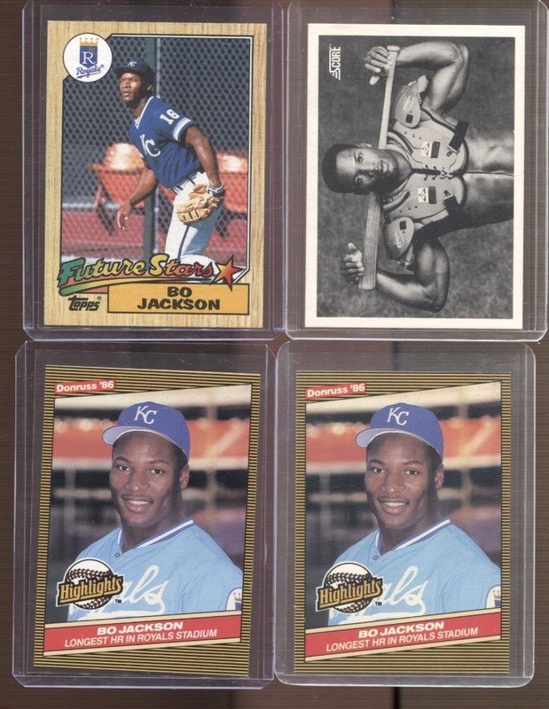 4 1986 1987 1990 Bo Jackson Topps Score Donruss Highlights RC Rookie Lot