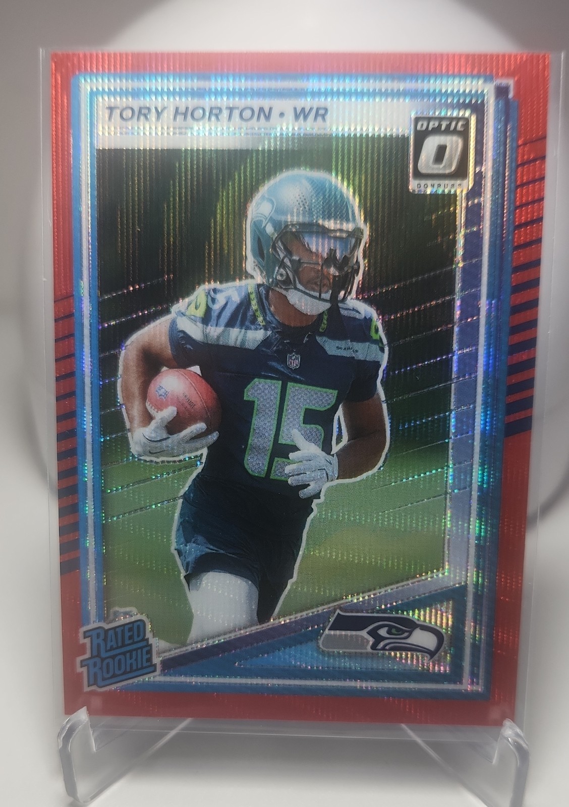 2025 Panini Donruss - Rated Rookie Tory Horton #388 Optic Preview Red Wave Prizm