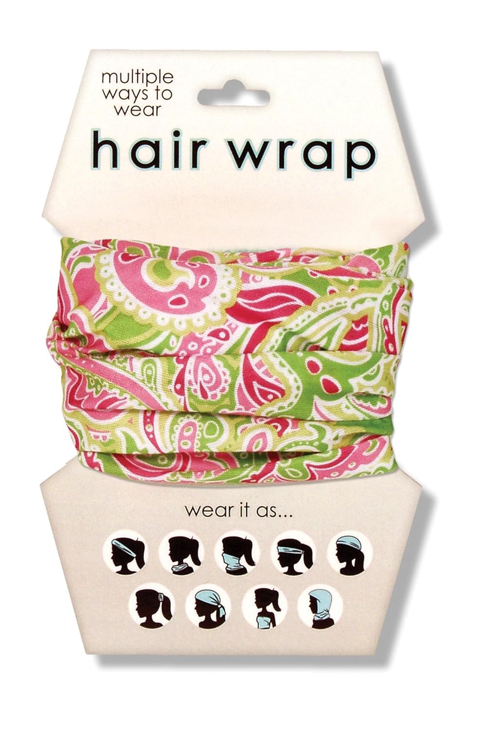 Повязка для волос и лица Spoontiques с узором Пейсли розово-зеленая 2790₽