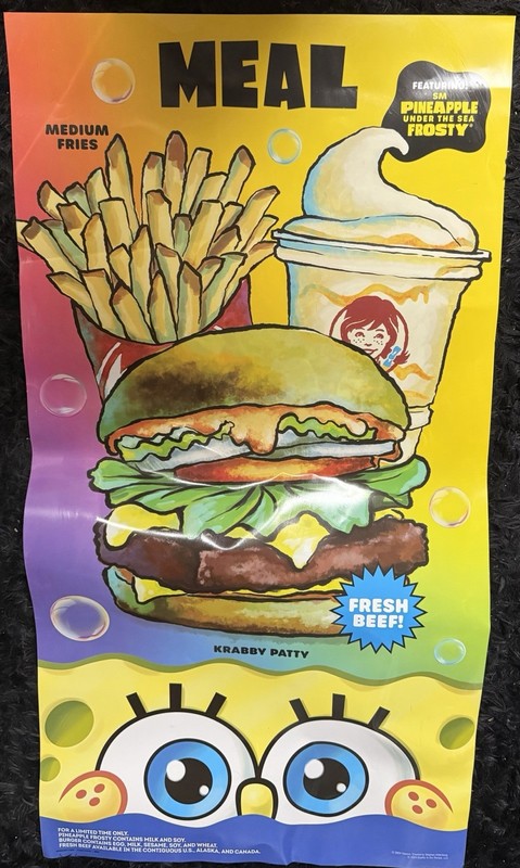Wendy’s SpongeBob SquarePants The Krabby Patty Meal promotional material 2024