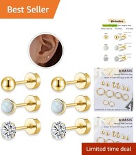 3-Pair Hypoallergenic Gold Plated Earrings Set - Ideal for Sensitive Ears