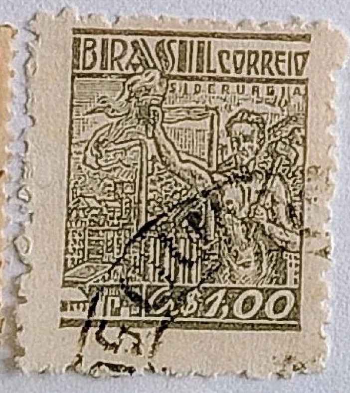 Brasil 1,00 siderurgia stamp [001]