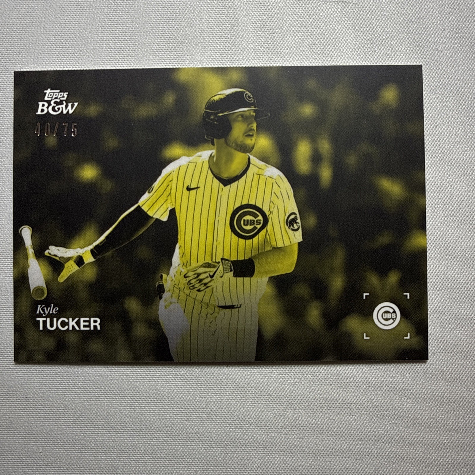 2025 Topps Black & White #81 KYLE TUCKER Yellow /75 & Base. LA DODGERS NEW