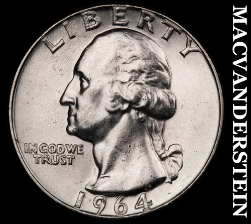 1964 Washington Quarter- Silver- Scarce High Grade Luster No Reserve #J2491