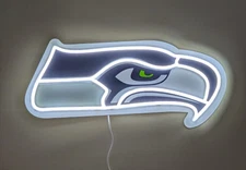 Seattle Seahawks - NEON LIGHT UP - LED Big Team Logo Sign - Free Shipping!