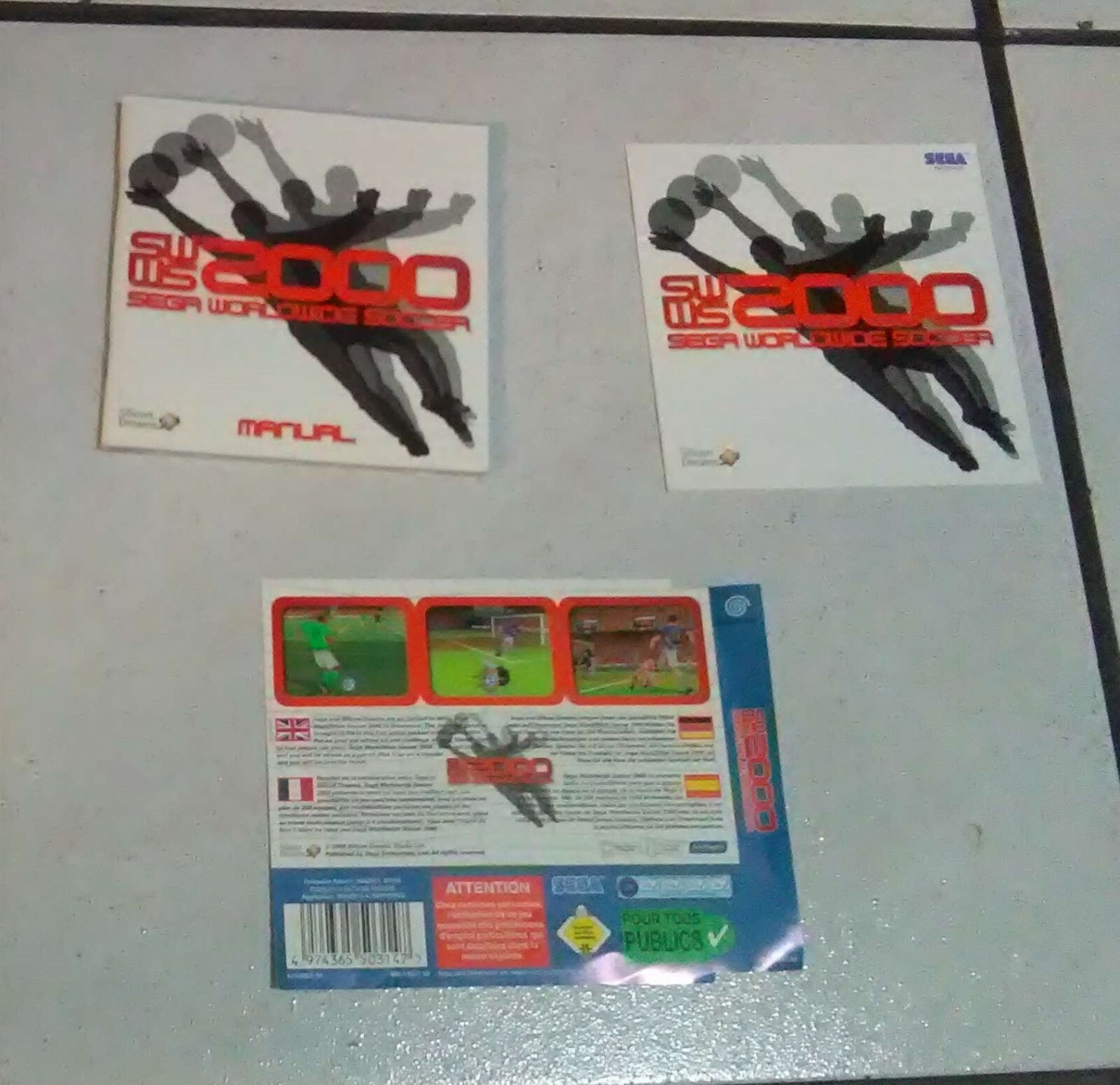 DREAMCAST - SWWS Sega WorldWide Soccer 2000 Jaquette et Manuel - PAL - Original