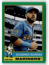Eugenio Suárez 2025 Topps Heritage #628 Chrome Green Refractor #/99