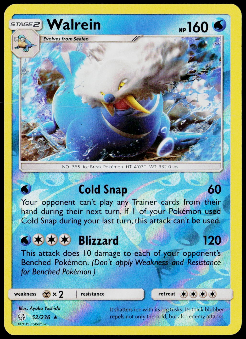 Walrein 52/236 SM - Cosmic Eclipse NM Reverse Holofoil