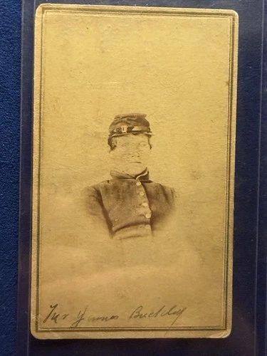 Civil War CDV Photo James Buckley 126th Illinois Monroe Iowa Backmark Died AR