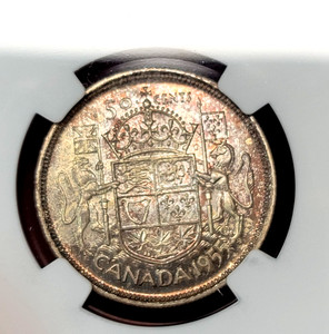 1955 Canadian 50 Cents Silver Coin Graded by NGC MS63