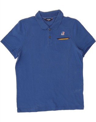 K-WAY Mens Polo Shirt Medium Blue Cotton AP08