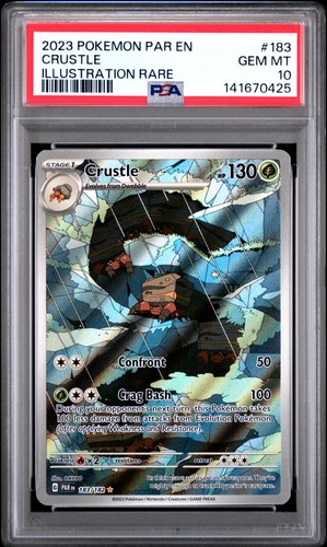 2023 POKEMON PAR EN-PARADOX RIFT ILLUSTRATION RARE #183 CRUSTLE PSA 10