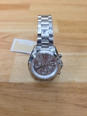 Michael Kors Original MK6174 Women's Mini Bradshaw Silver Chronograph 36mm Watch