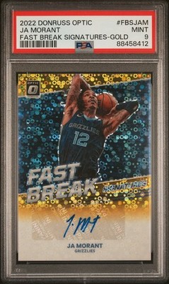 2022 PANINI DONRUSS OPTIC FAST BREAK SIGNATURES #FBSJAM JA MORANT Gold 01/10