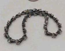 Vintage Ross-Simons Sterling Silver & CZ  Tennis Bracelet 7-3/4" Heavy Patina 9g