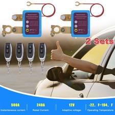 2x Remote Battery Disconnect Switch Battery Kill Switch 12v 240a For Auto Rv Atv