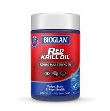 Image of Bioglan Red Krill Oil Max Strength 1000mg, 30caps, Omega-3 Fish Oil, EPA DHA