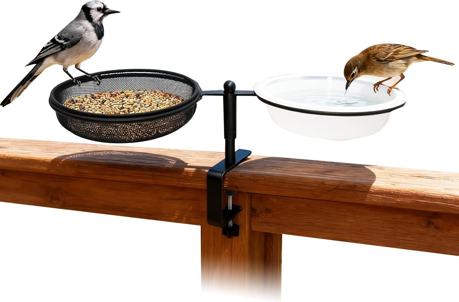 For Apartment Balcony,balcony Bird Feeder With Food Tray And Water B