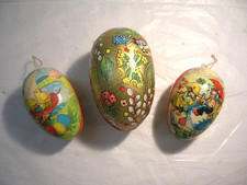 Vintage German Paper Mache Easter Eggs Candy Containers Chicks Duck Cat Birds