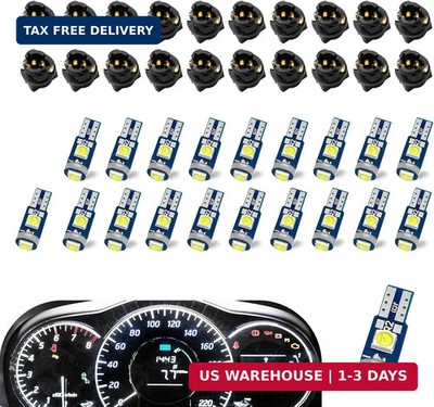 20PCS 74 LED Bulb Dash Lights Super Bright, T5 37 74 Wedge LED Bulb with PC74...