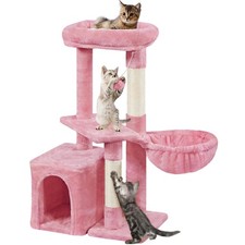 34H Cat Tower, Cute Cat Tree with Condo Nest ...