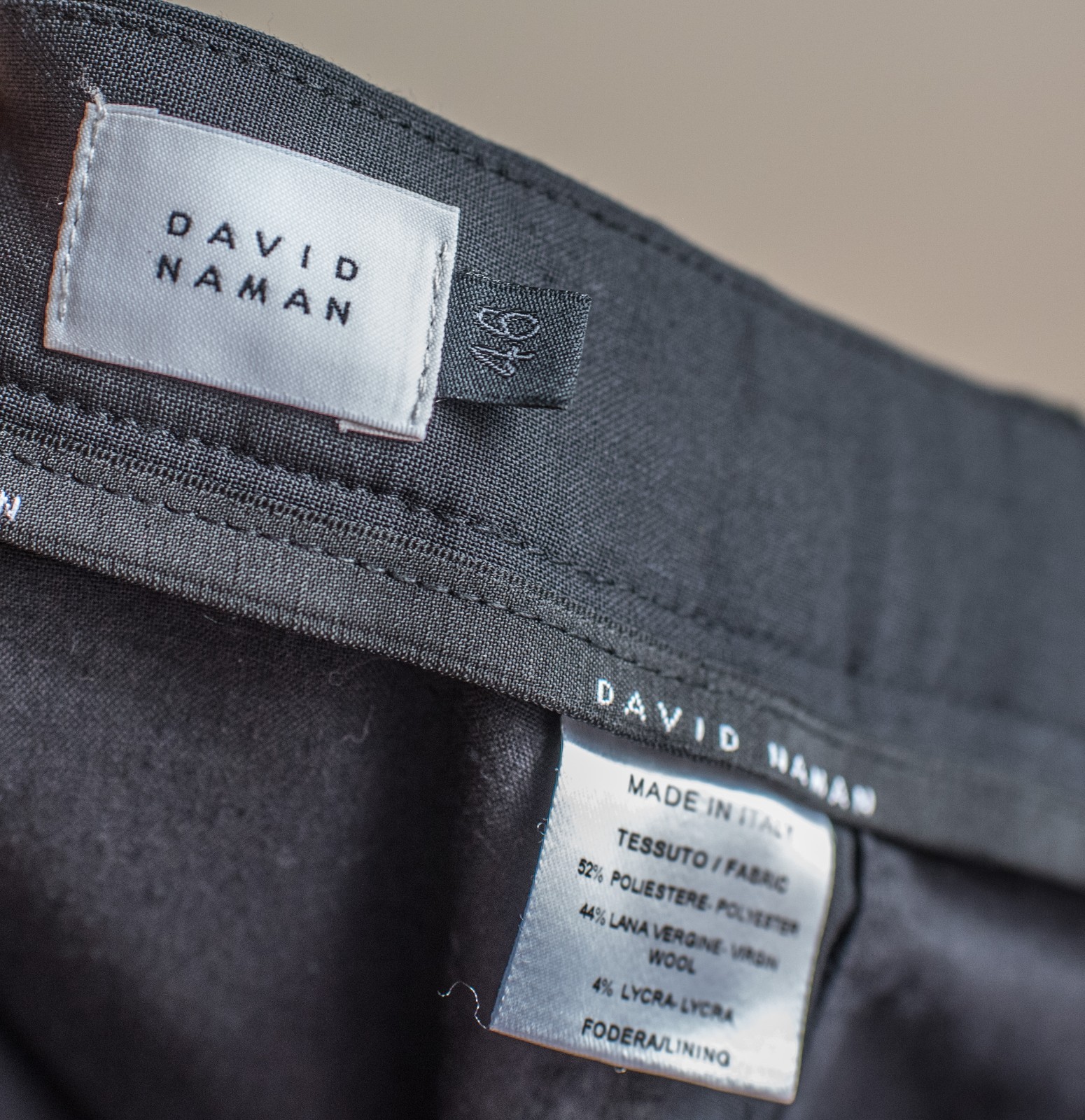 David Naman men black solid wool/polyester skinny… - image 6