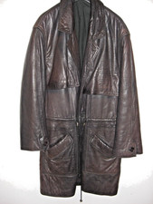 alter Ledermantel Nappaleder braun für Oldtimer Krad Motorrad etc. etwa Gr. 50