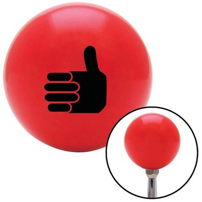 Black Thumbs Up Red Shift Knob w/ M16x1.5 Insert Shifter Auto Manual Custom