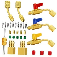 23 Pcs Air Conditioning Refrigerant Compact Ball Valve 1/4 Inch for R410A 